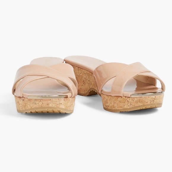 NWOT Jimmy Choo Logo Panna patent-leather platform mules Sandal EU Size 42 - Picture 8 of 12